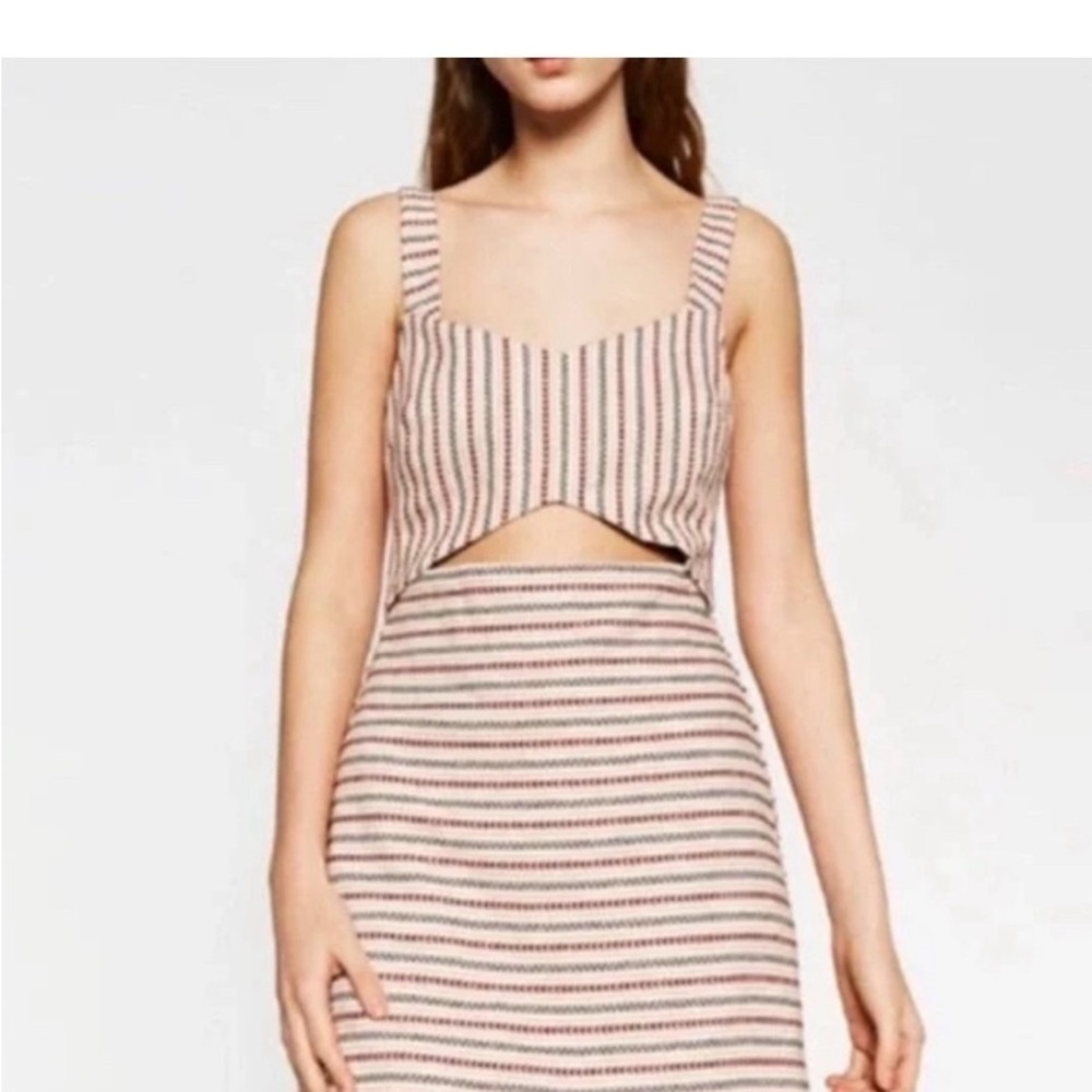 Zara Trafaluc Collection  Striped Boho
Design summer fall casual Romper 
Size: M